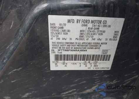 2022 Ford Maverick Xlt z USA, uszkodzony, nr VIN 3FTTW8F90NRA36844